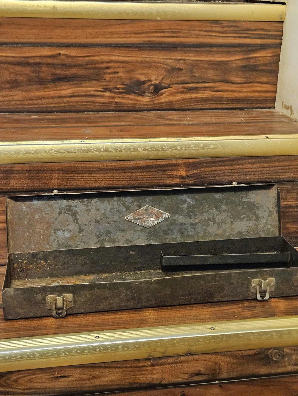VTG S-K Tools Metal Socket Case Tool Box Tray Sherman Klove Chicago USA Patina